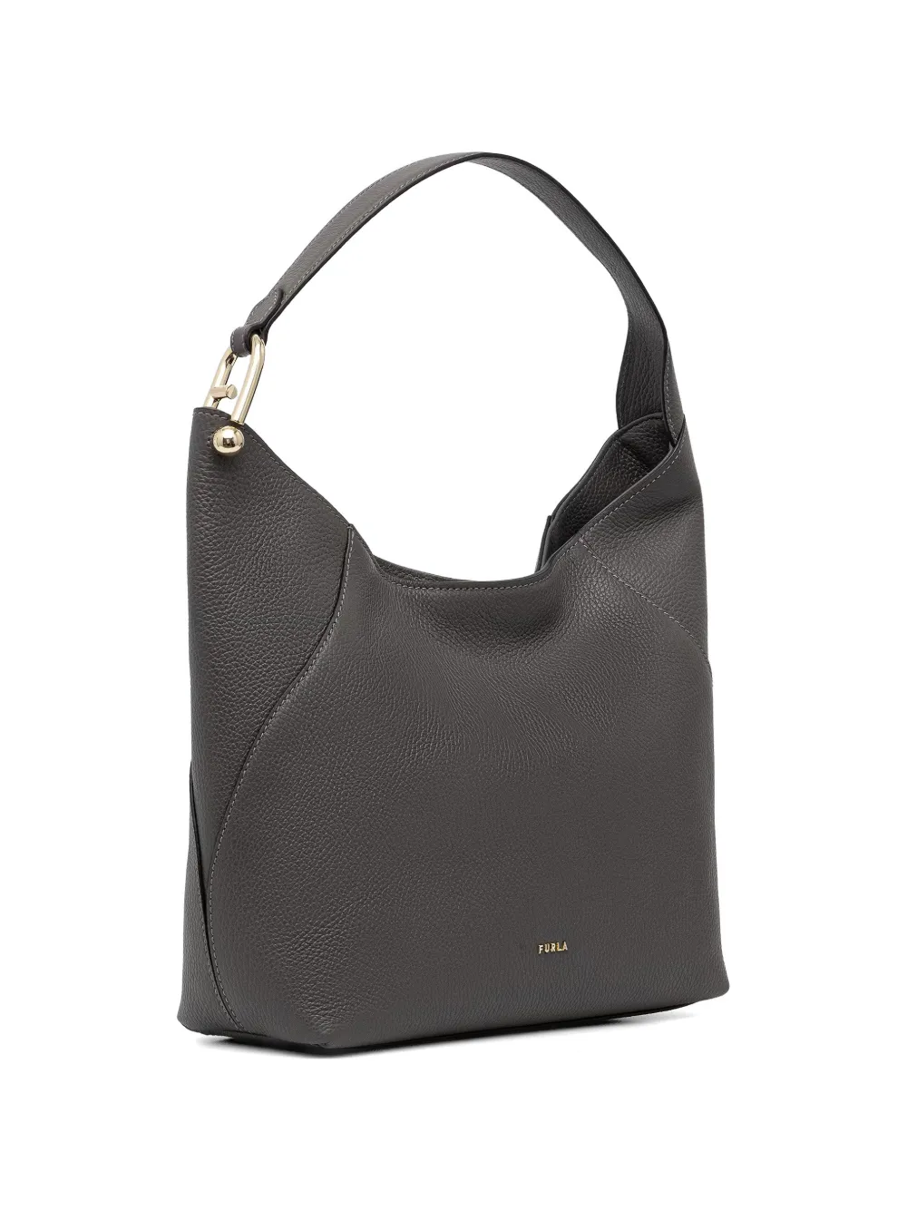 Furla Lara gold tone topstitch tote bag - Grigio