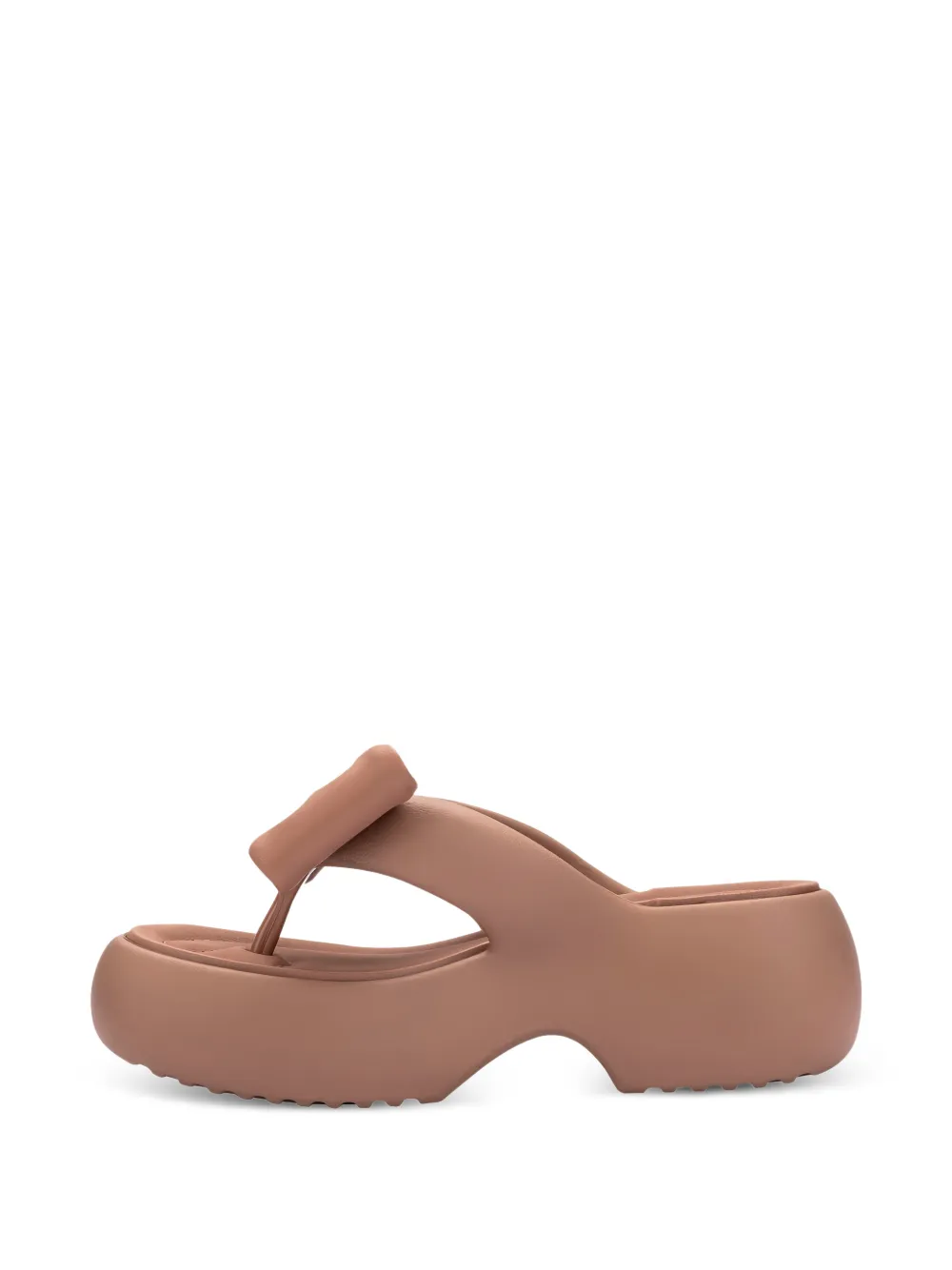 Melissa Free Fuzzy teenslippers met plateauzool en strik Beige