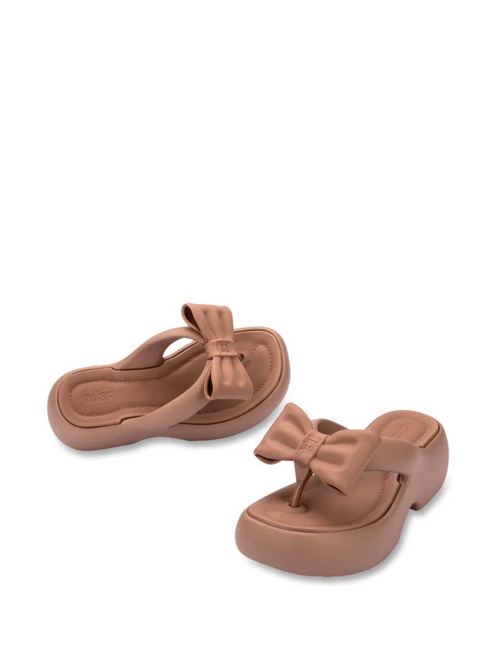 Melissa Free Fuzzy teenslippers met plateauzool en strik Beige