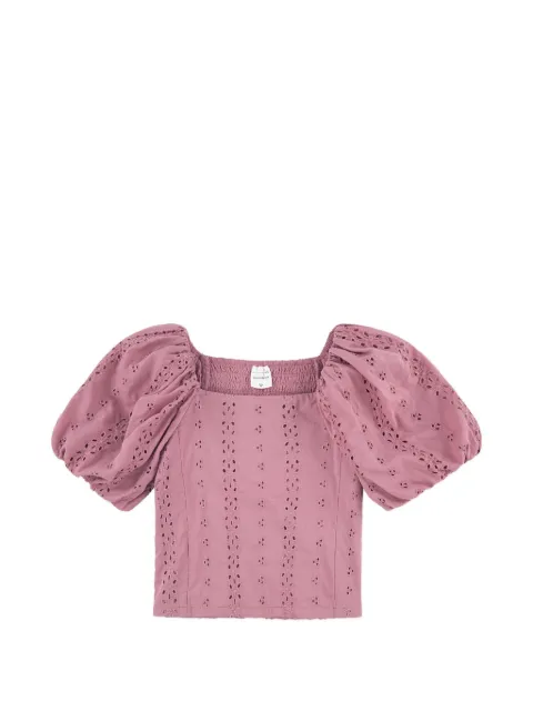 ABERCROMBIE FITCH KIDS smocked eyelet puff sleeve top