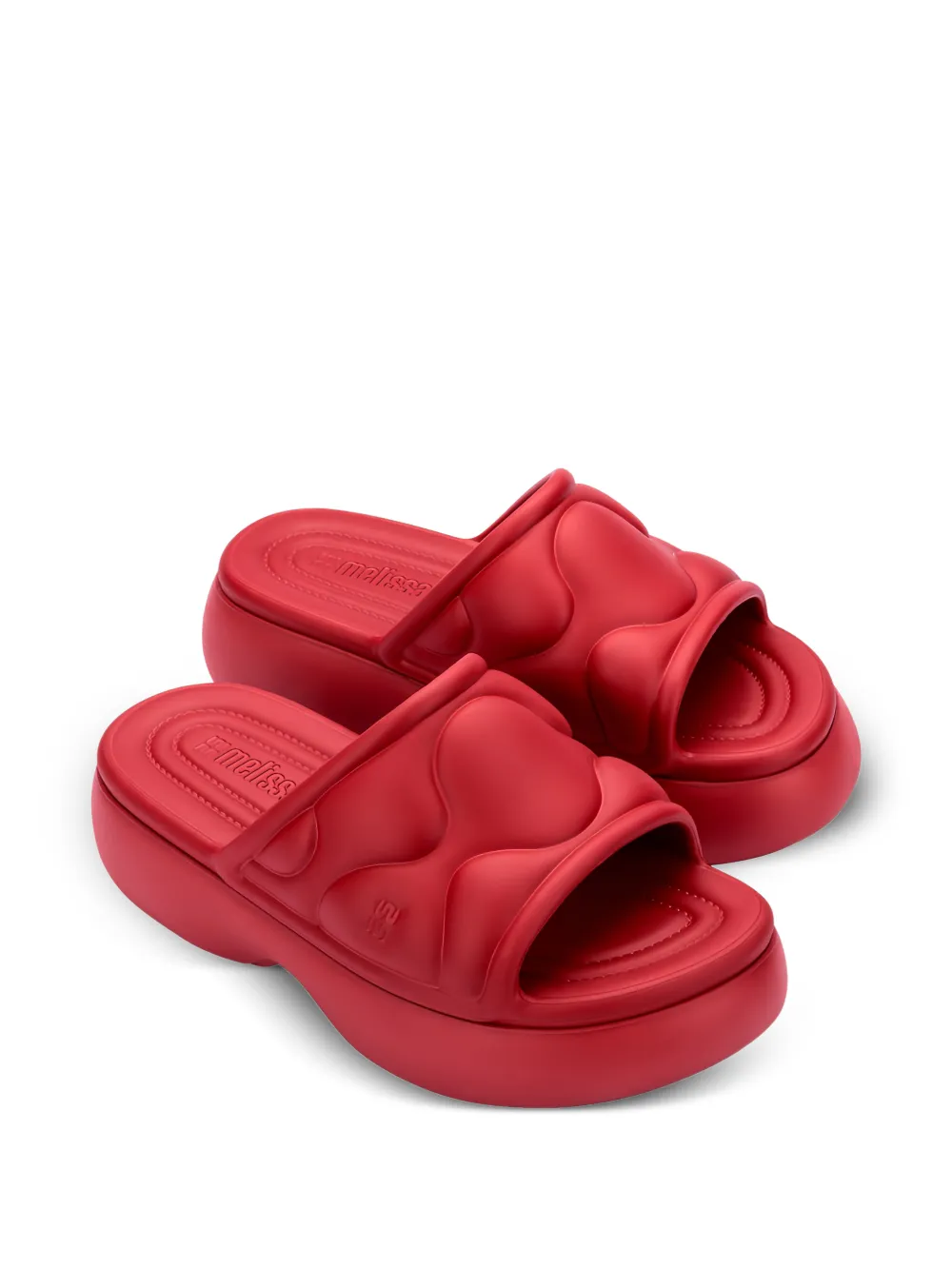 Melissa Free Puff slippers met plateauzool Rood