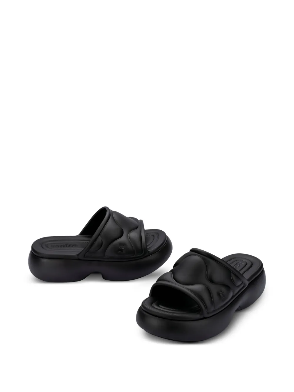  Melissa Puff Platform Slides - Black 