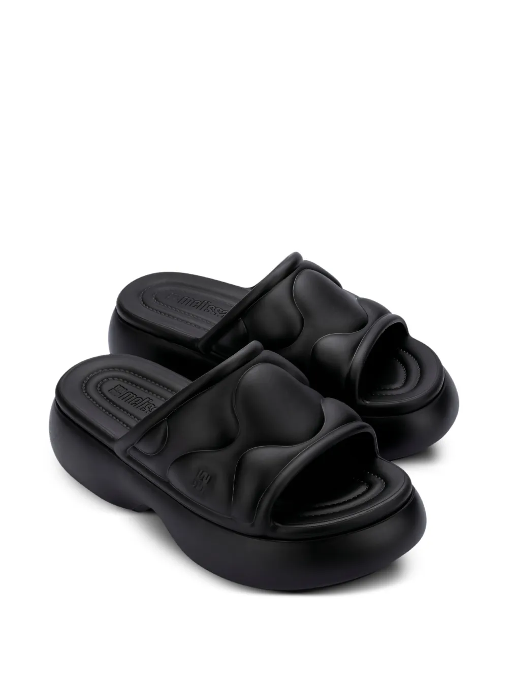  Melissa Puff Platform Slides - Black 