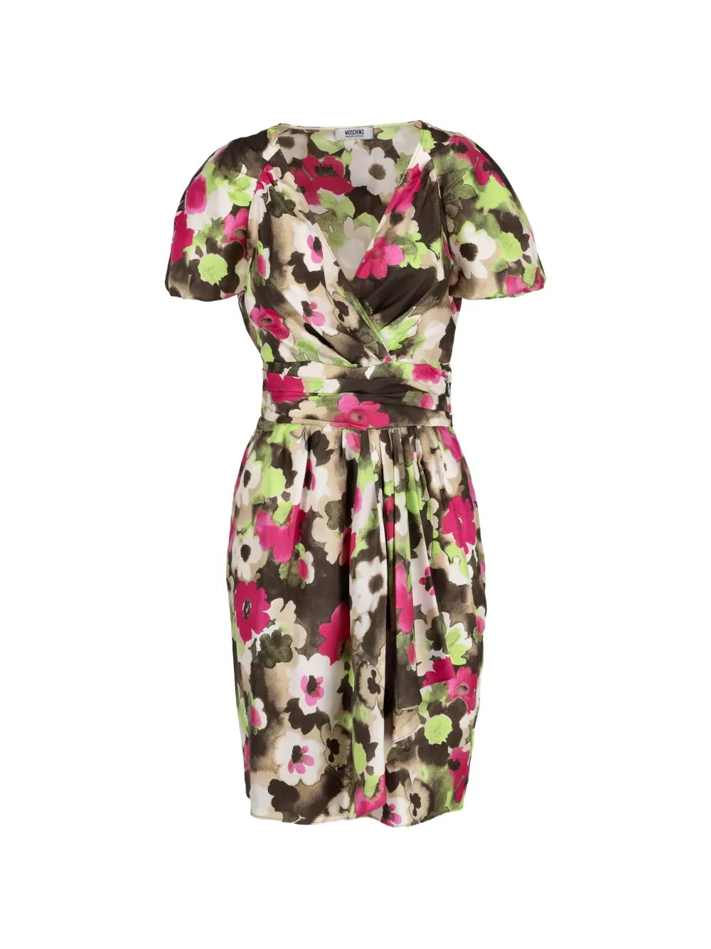 Moschino Pre-Owned floral V-neck mini dress - Marrone