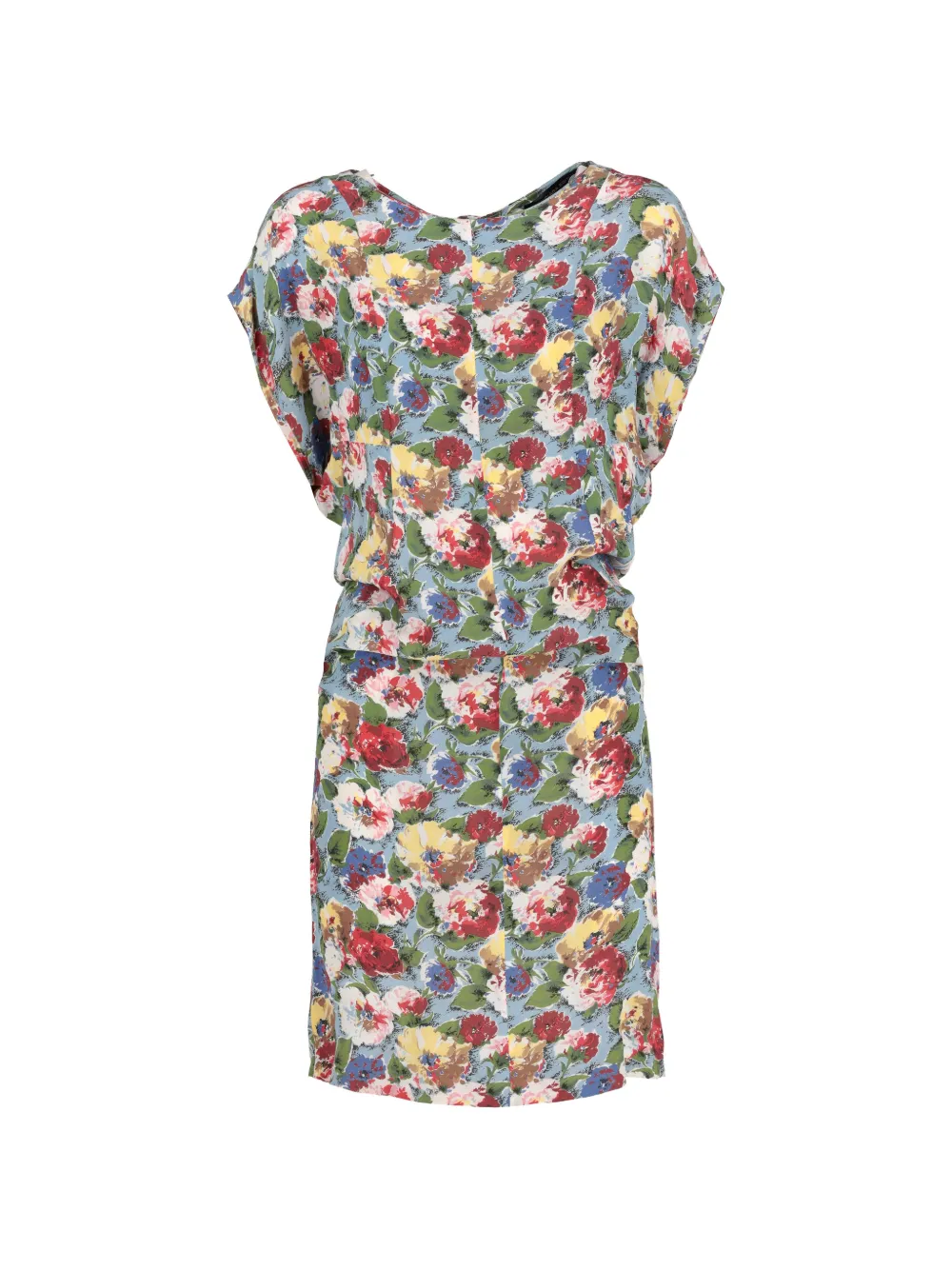 Balenciaga Pre-Owned floral silk mini dress - Blu