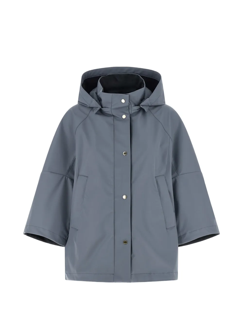 Moorer removable hood flared jacket - Blu