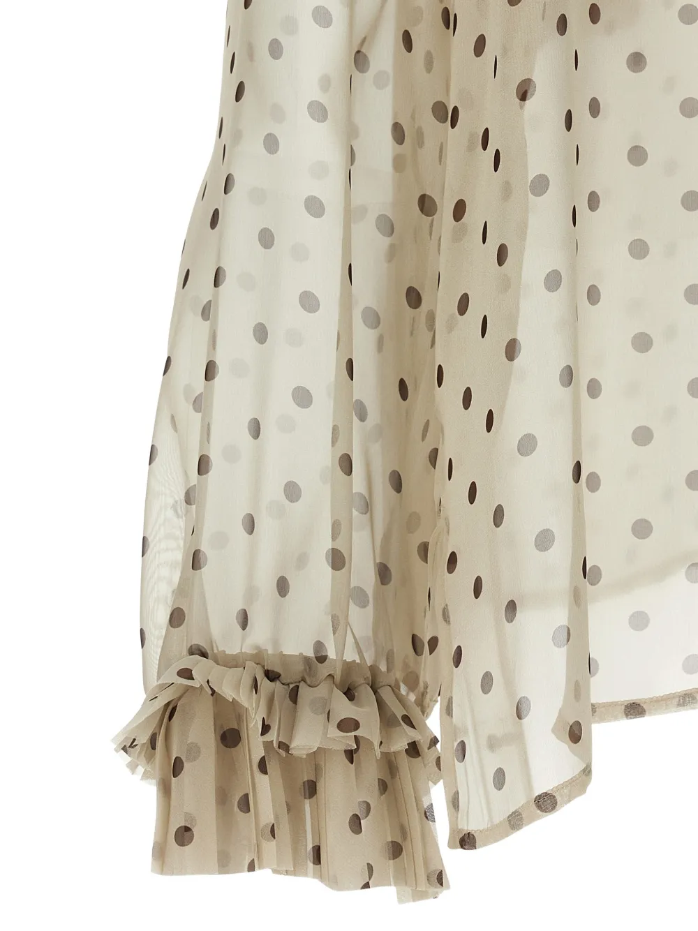 P.A.R.O.S.H. Pallina blouse met stippen en ruches Beige