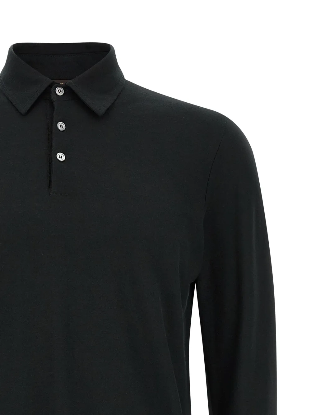 Zanone Poloshirt met lange mouwen Zwart