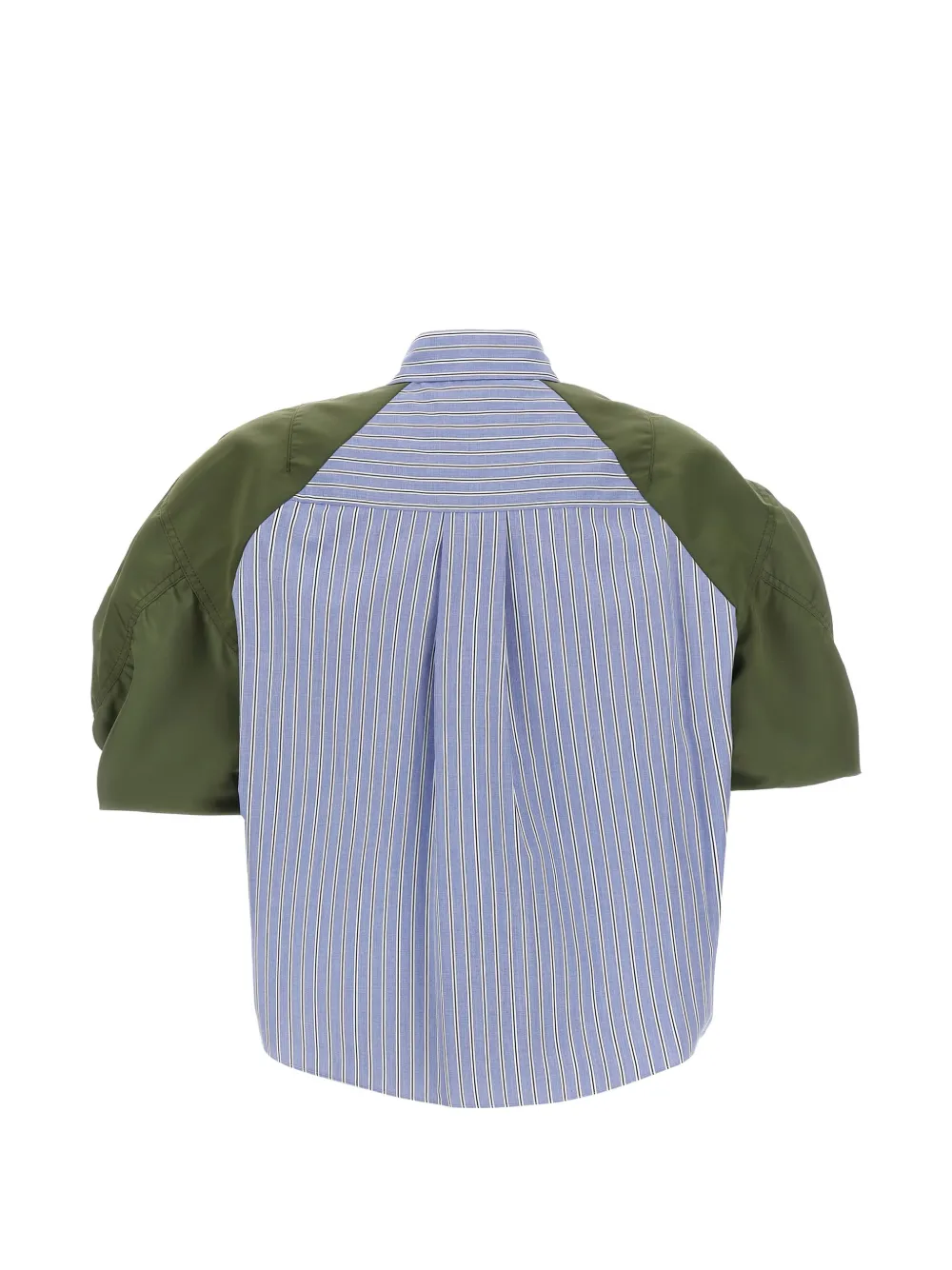  Sacai Striped Bomber Short-sleeve Shirt - Blue 