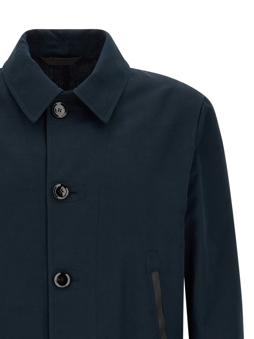 Brioni Leren jack met zak Blauw