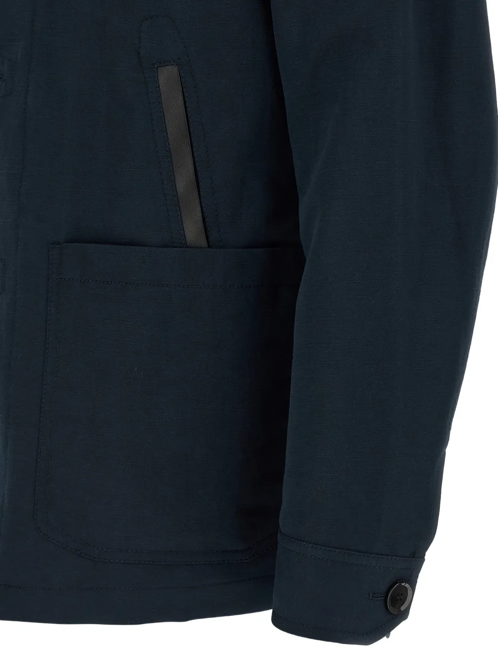 Brioni Leren jack met zak Blauw