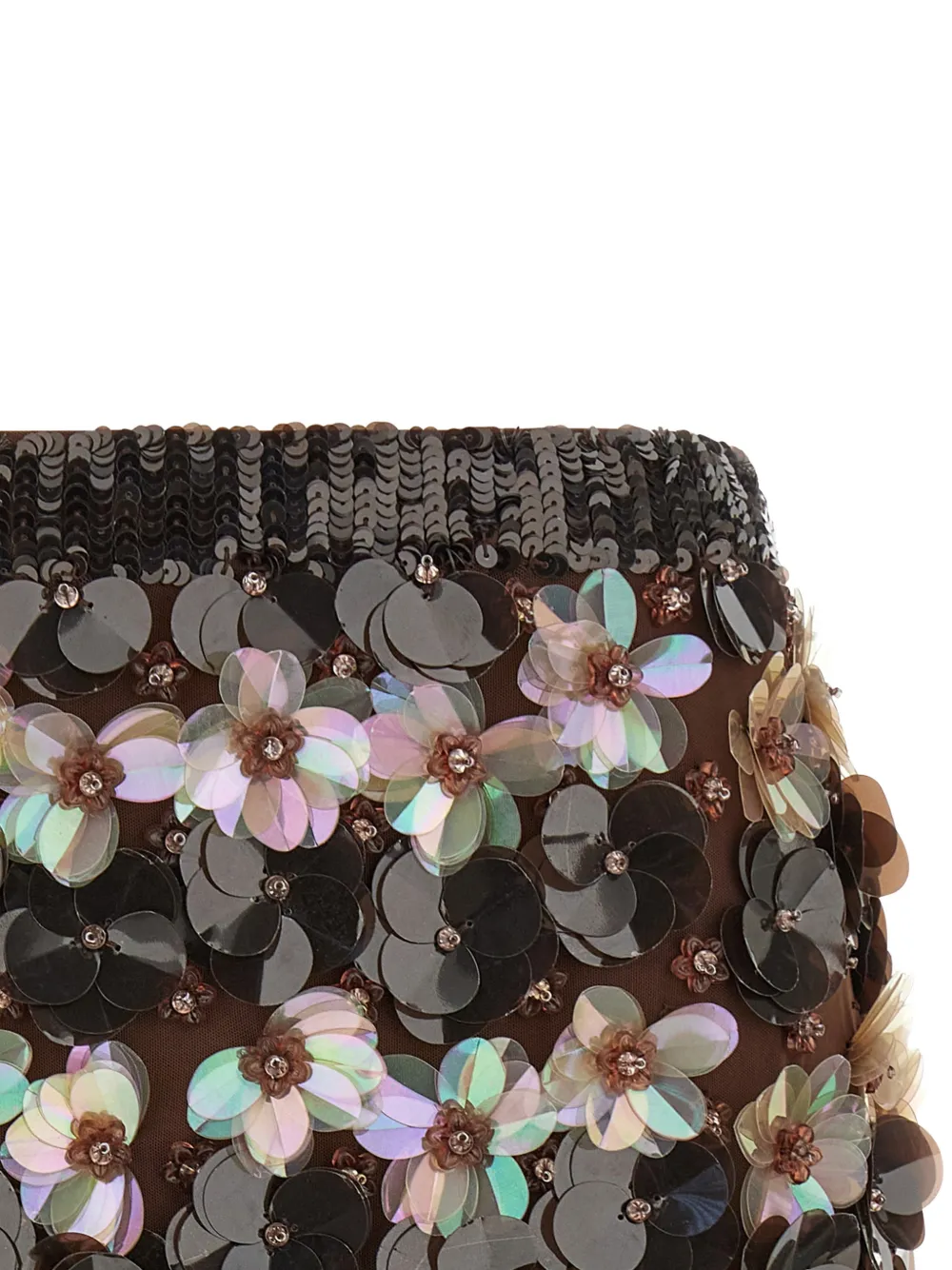 P.A.R.O.S.H. Rok met bloemenprint en pailletten Zwart