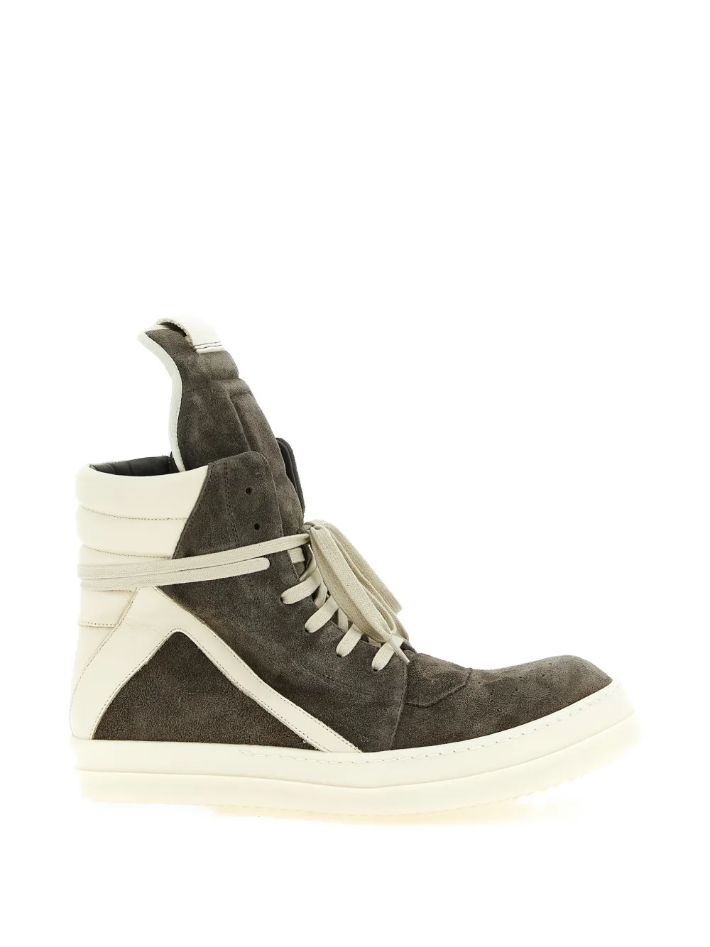 Rick Owens geobasket suede leather sneakers - Grigio
