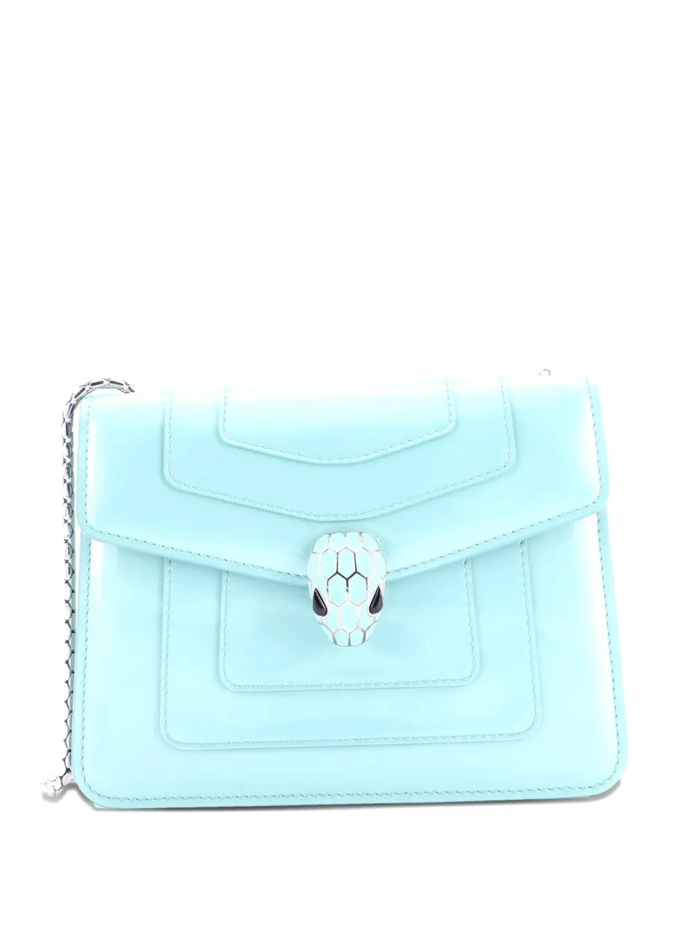 Bvlgari Pre-Owned Serpenti Forever Square Patent Small shoulder bag - Blu