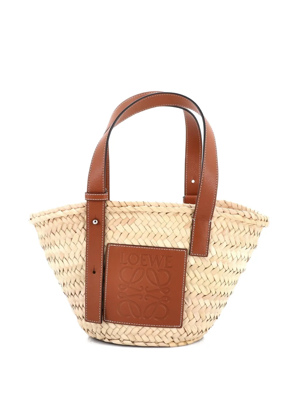 Loewe Pre-Owned Basket Raffia Small tote bag - Marrone