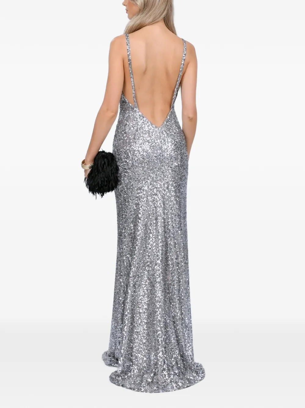  Roserry Margot Sequined Sleeveless Dress - Silver 