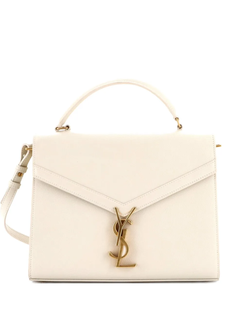 Saint Laurent Pre-Owned Cassandra Top Handle Bag Leather Medium satchel - Bianco