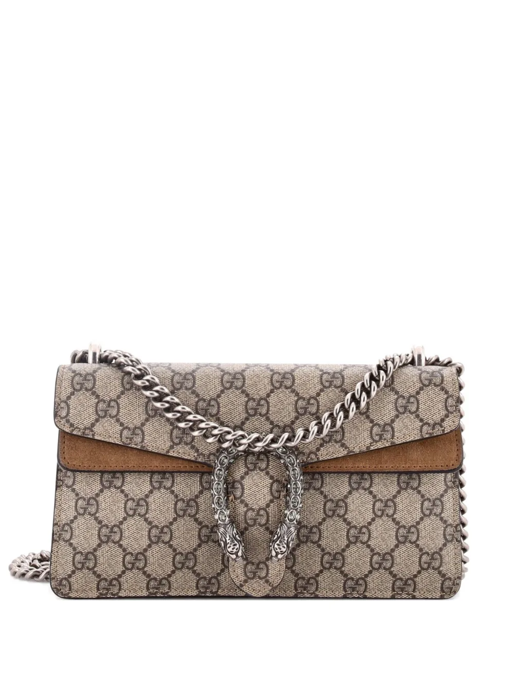 Gucci Pre-Owned Dionysus Bag GG Coated Canvas with Crystal Embellished Metal Small shoulder bag - Marrone