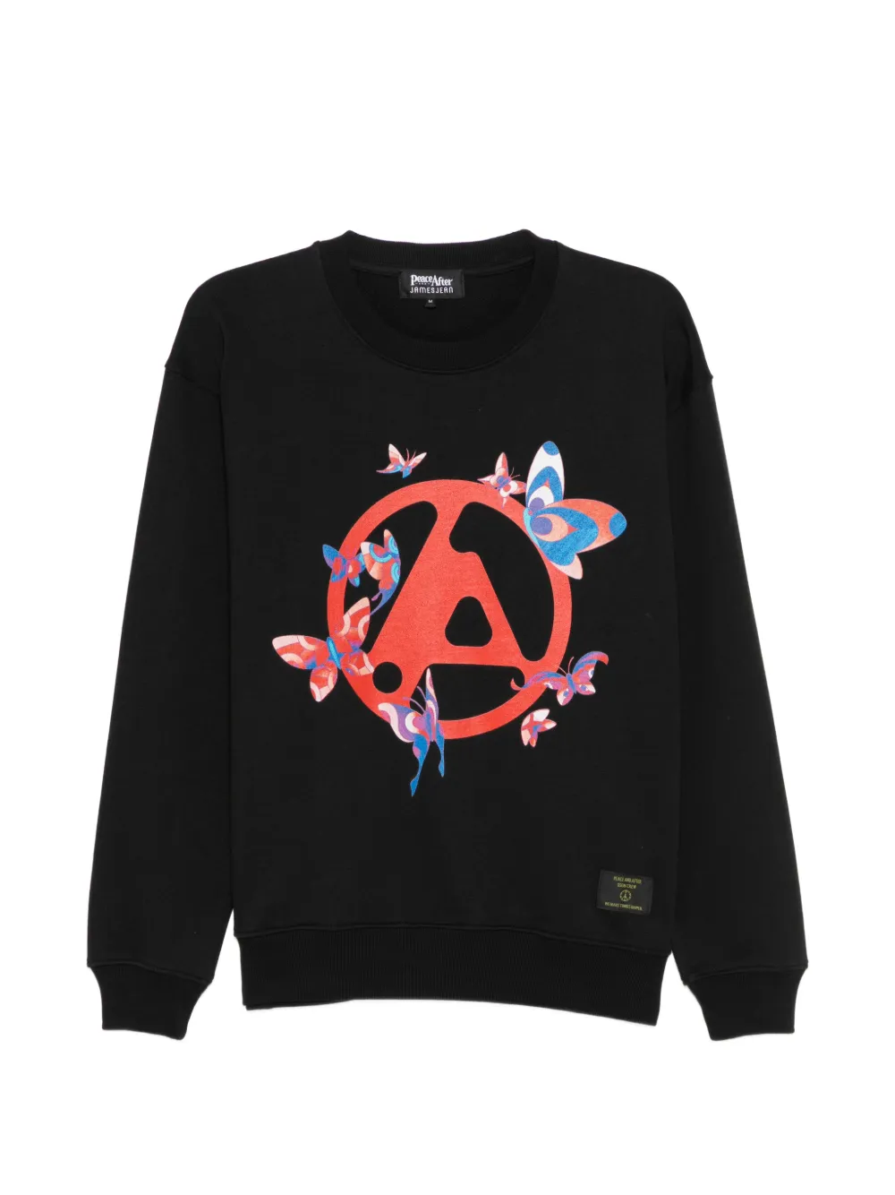 PEACE AND AFTER Felpa con stampa farfalla - Nero