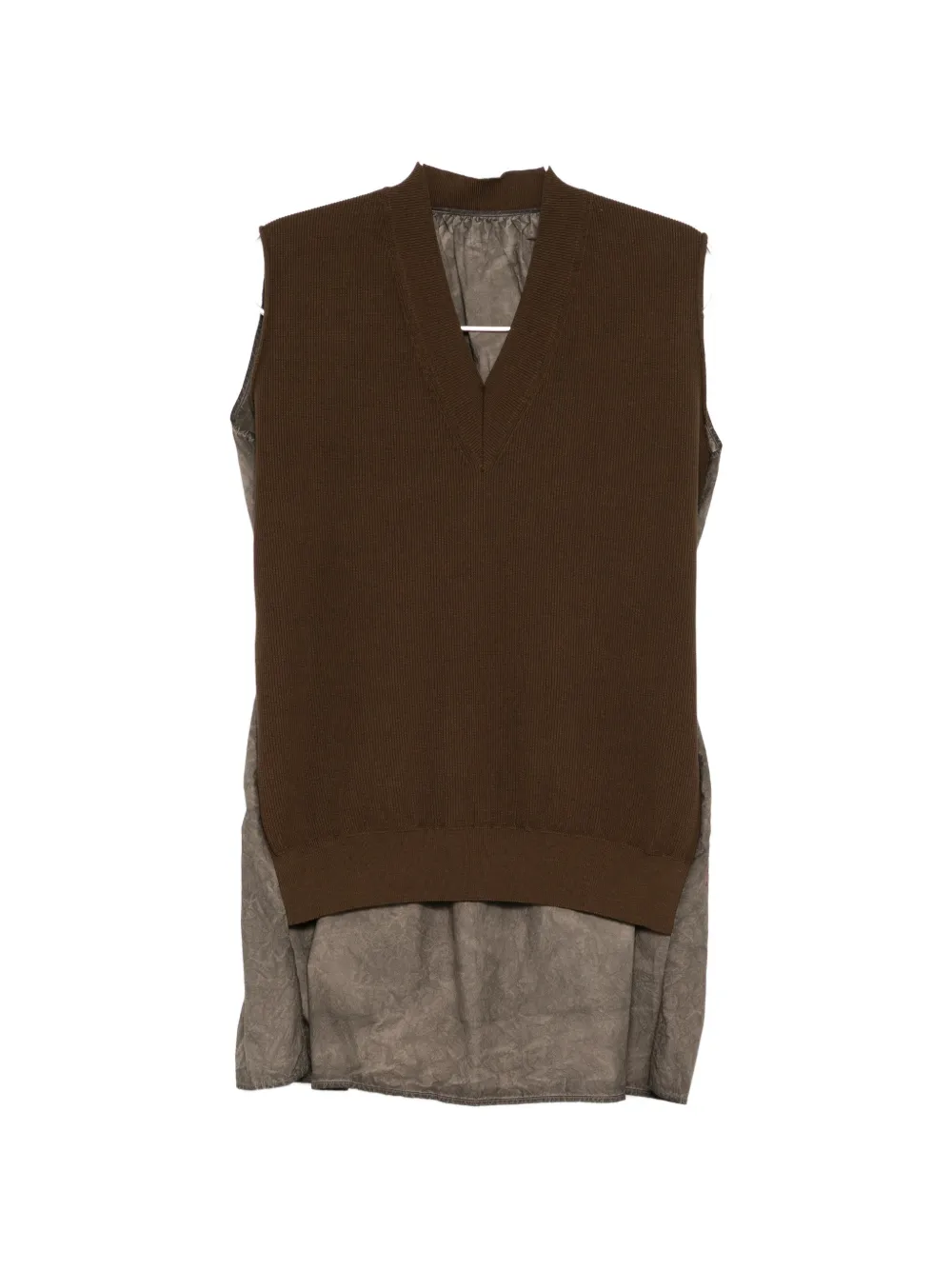 Uma Wang V-neck sleeveless top - Marrone