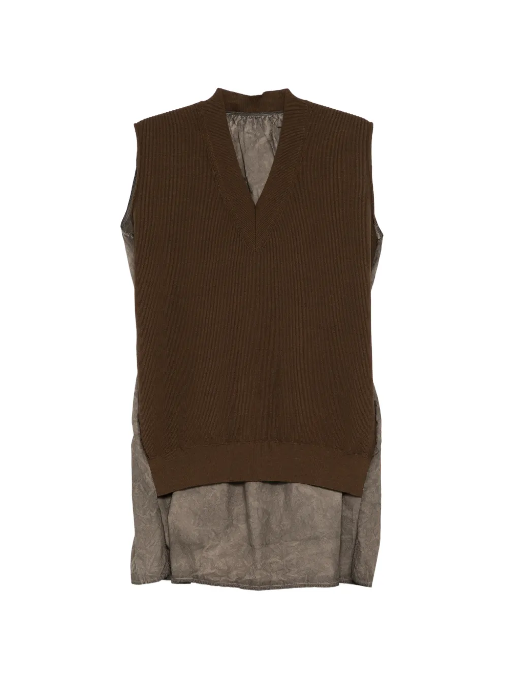 Uma Wang V-neck sleeveless top - Marrone