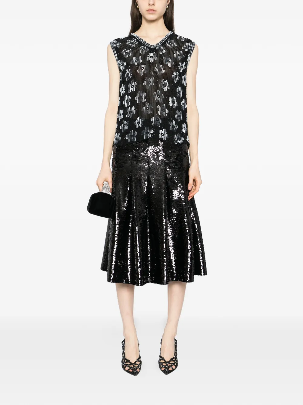  Ashish Bead-embellished Vest - Black 