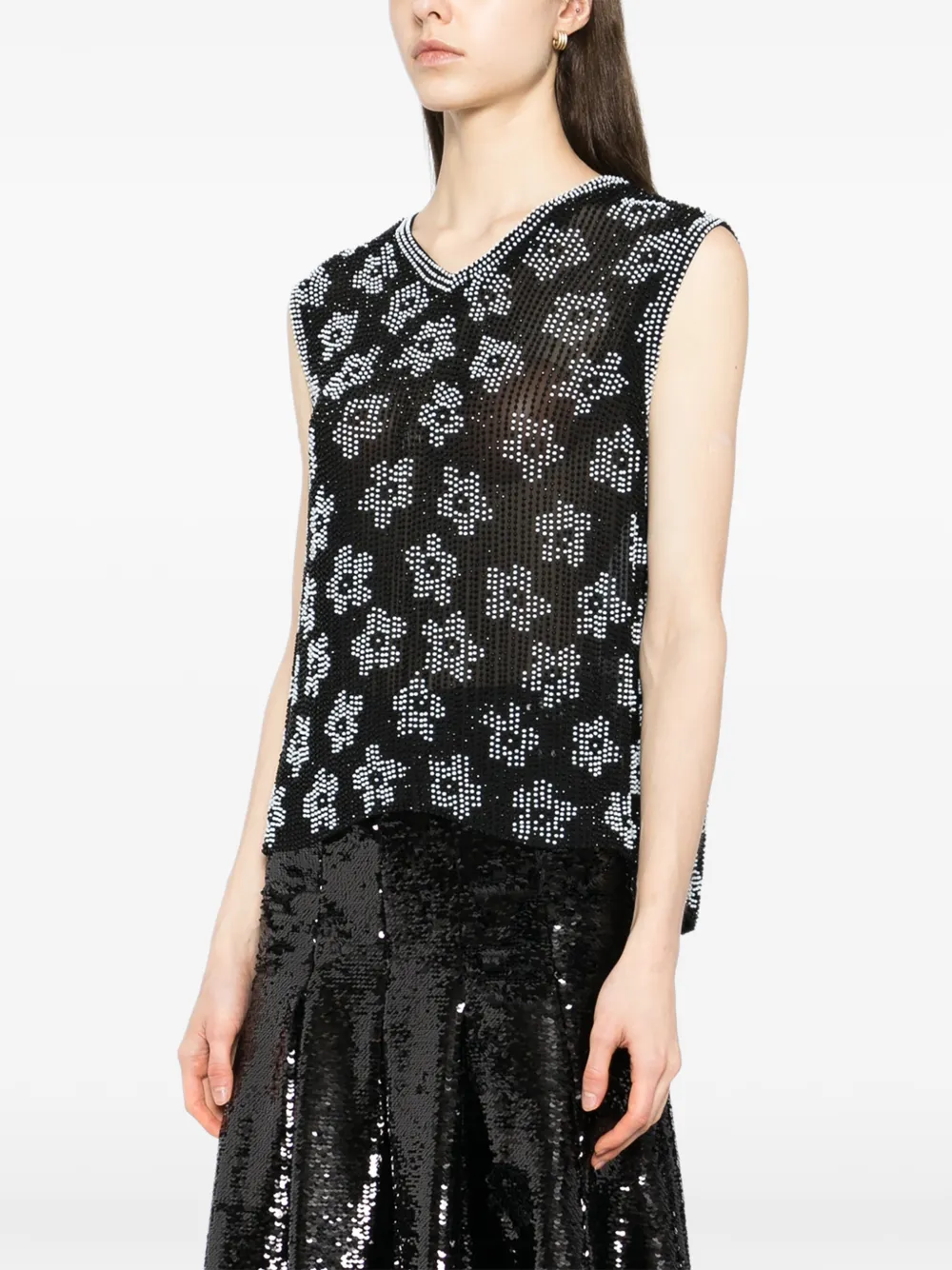  Ashish Bead-embellished Vest - Black 