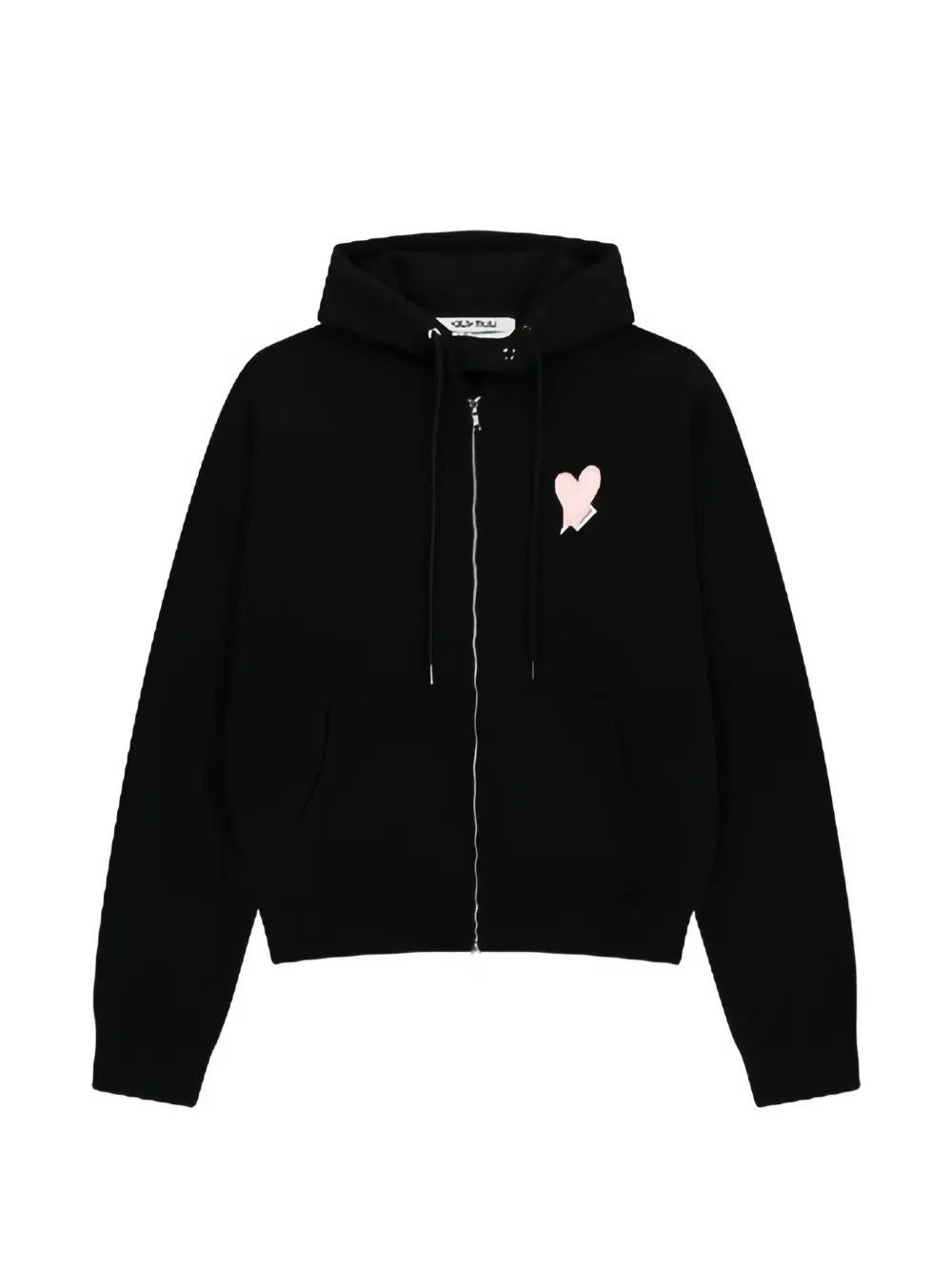 Kimhekim heart-patch zip-up hoodie - Nero
