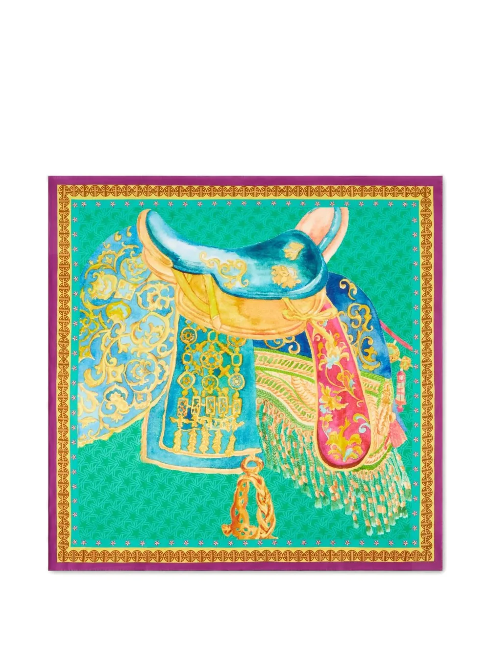 Shanghai Tang Tang Foulard floral scarf - Verde