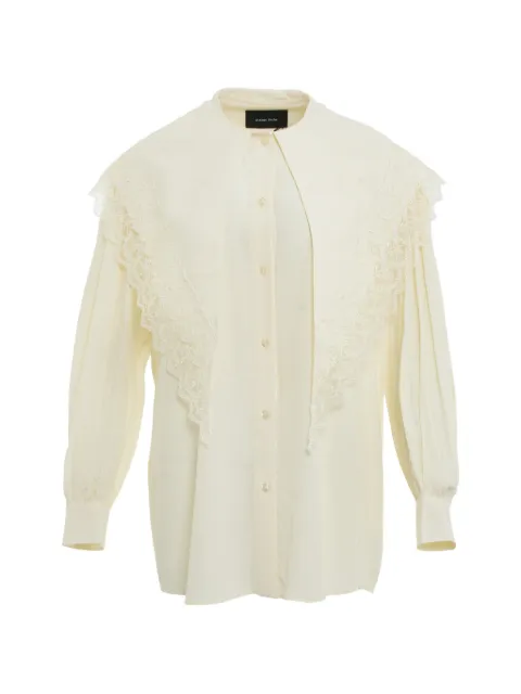 Simone Rocha lace-trim pleated-sleeve shirt