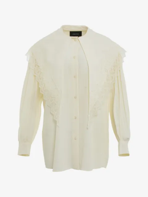 Simone Rocha lace-trim pleated-sleeve shirt