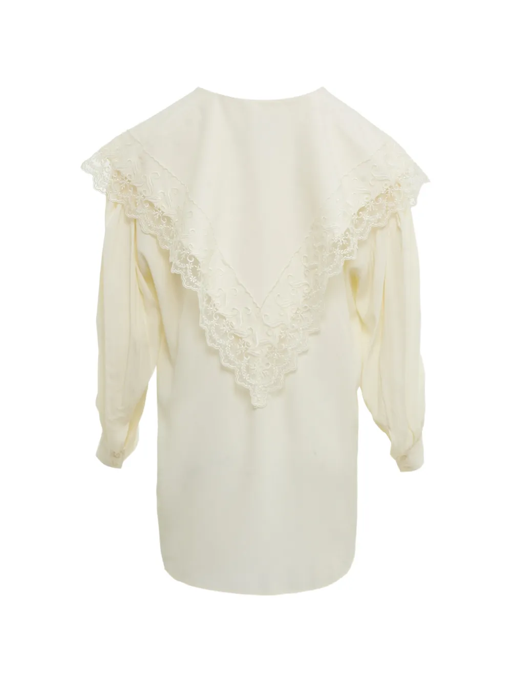 Simone Rocha Blouse met geplooide mouwen en kanten afwerking Beige