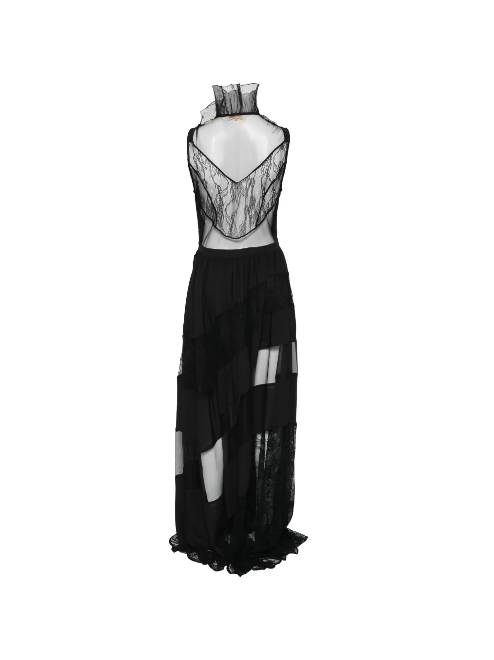 Babylone Paris Maxi-jurk met ruches Zwart