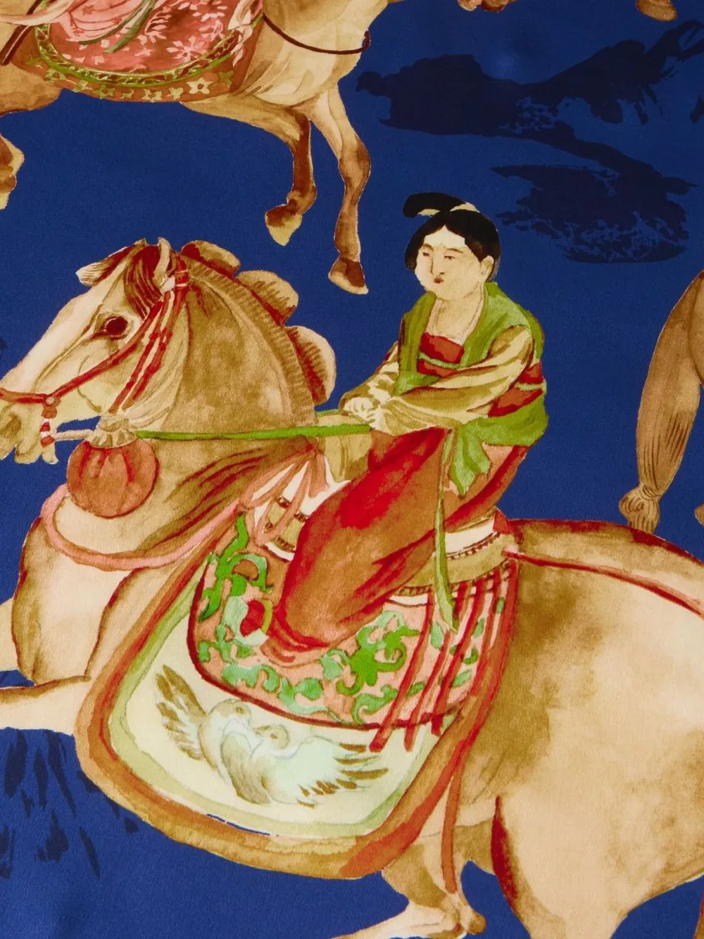 Shanghai Tang Foulard zijden sjaal met sterprint Blauw