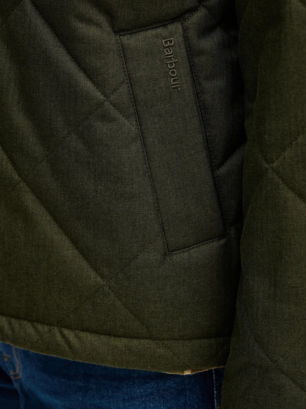 Barbour City Harrington gewatteerd jack Groen