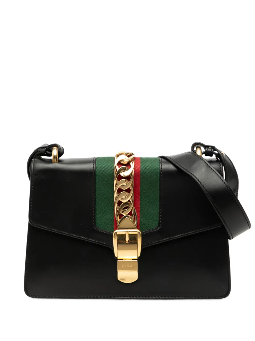 Gucci Pre-Owned 2000-2015 Small Leather Sylvie Web satchel - Nero