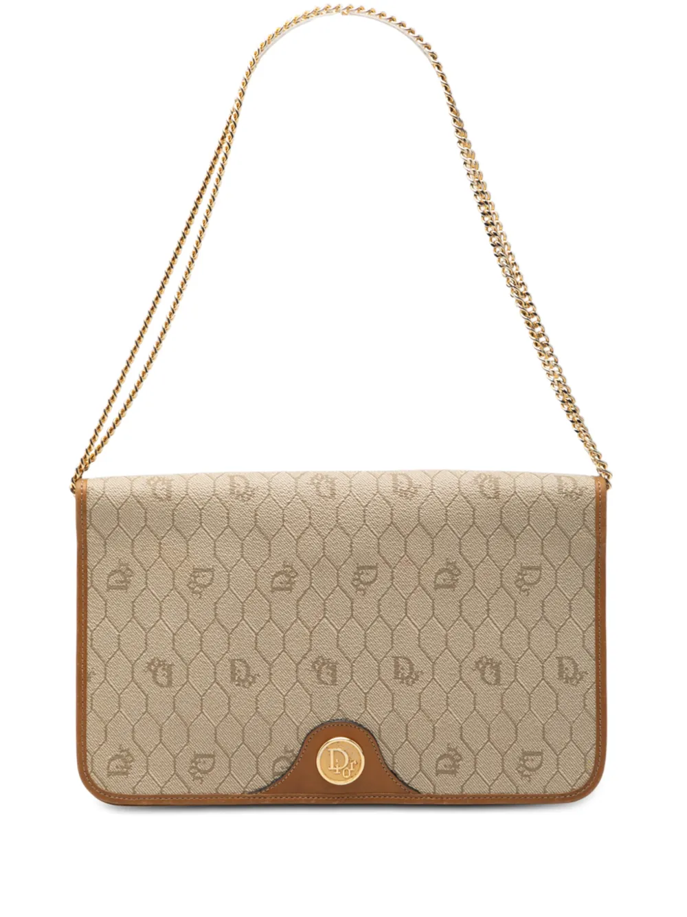 Christian Dior Pre-Owned 20th Century Honeycomb Coated Canvas Chain shoulder bag - Marrone