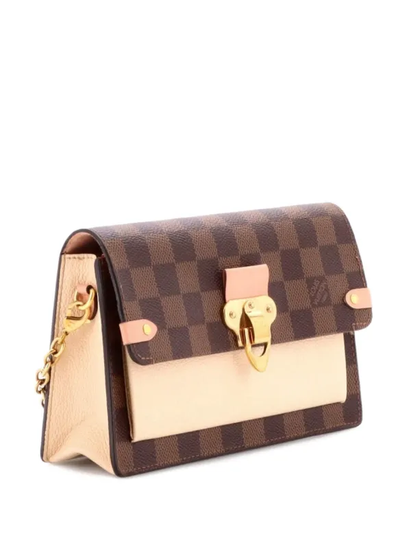 Louis Vuitton Pre-owned Vavin Chain Wallet NM Damier with Leather Crossbody Bag in Brown