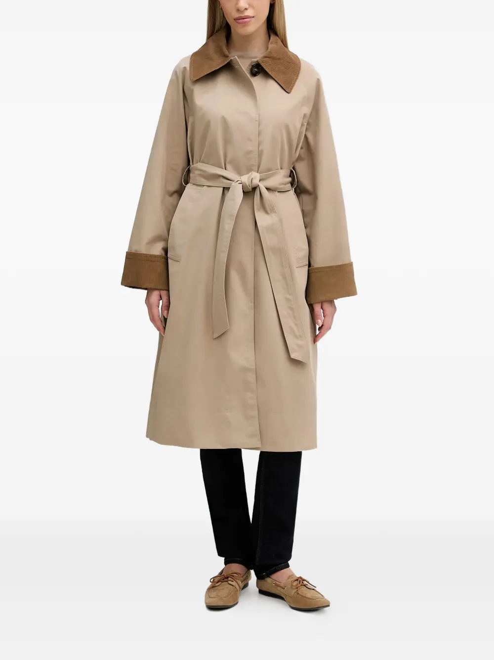 Reagan Corduroy Collar Belted Coat