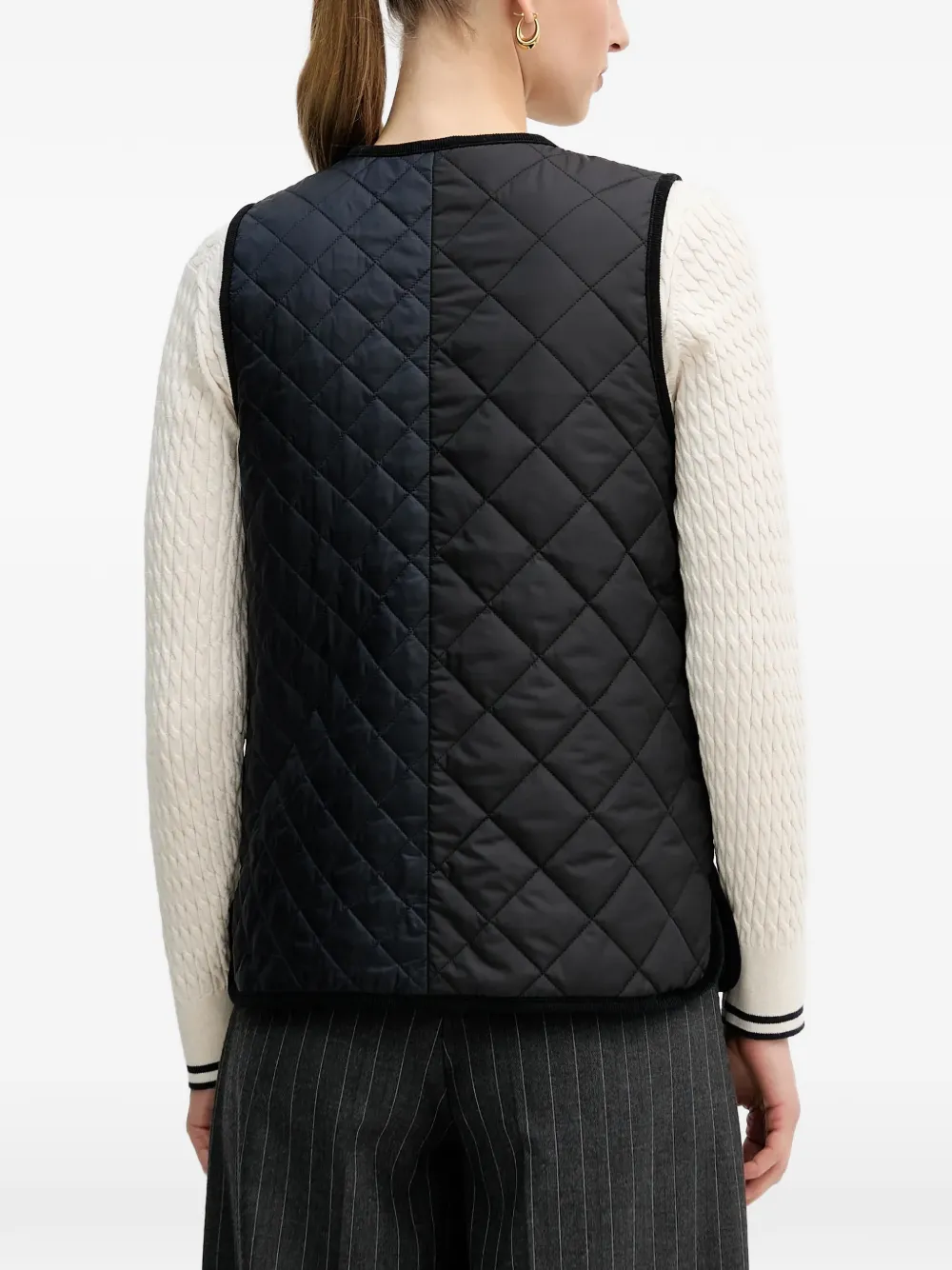 Barbour quilted V-neck gilet Zwart