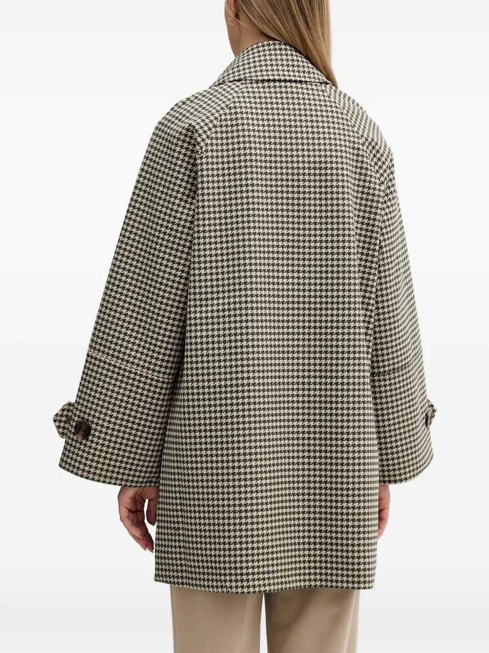  Barbour Kennedy Houndstooth Zip-up Coat - Neutrals 