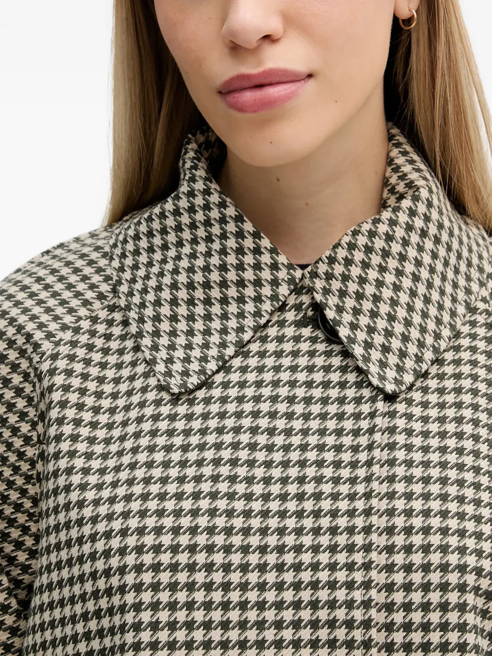 Barbour Kennedy jas met pied-de-poule print en rits Beige