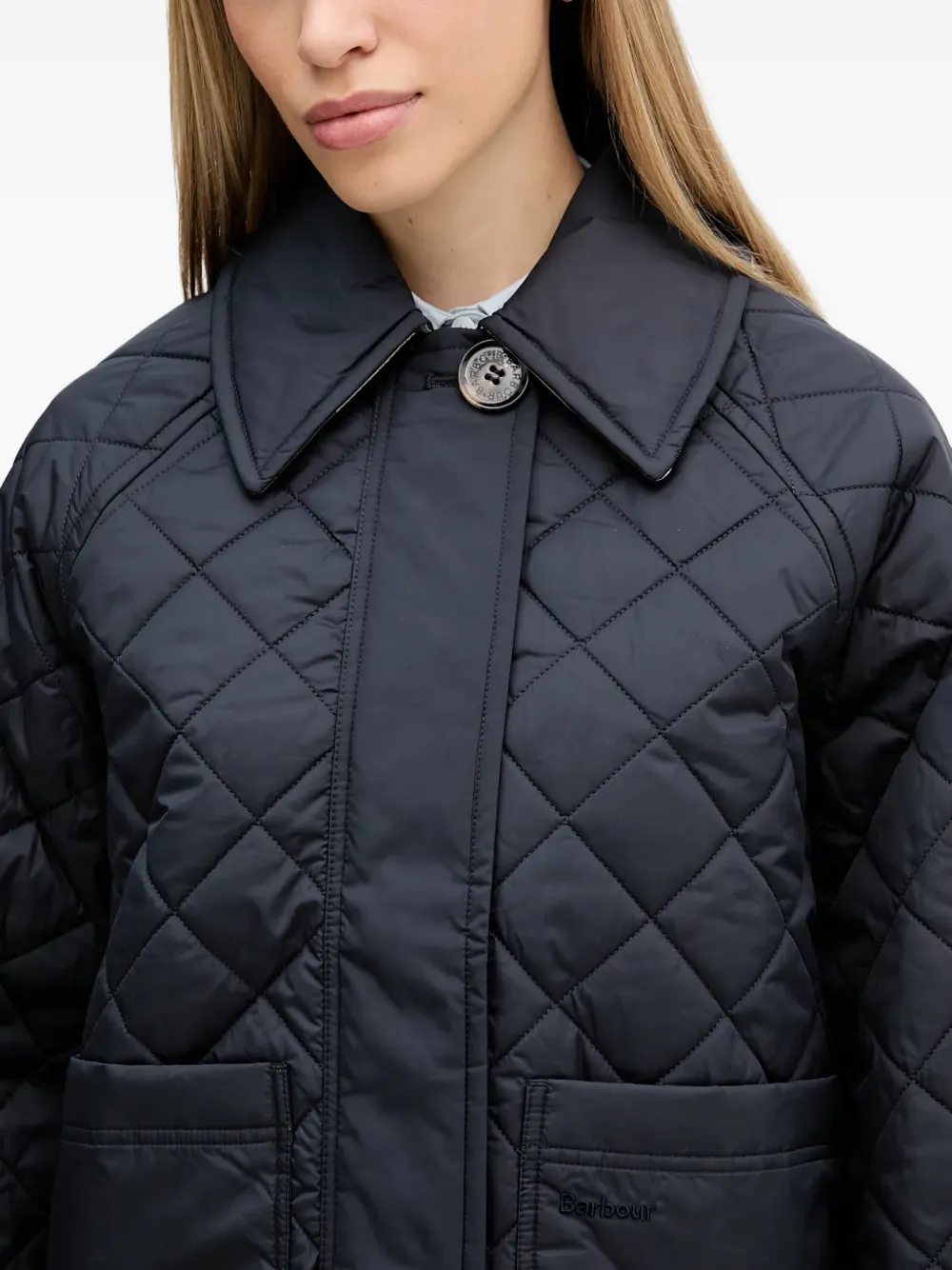 Barbour Laoise gewatteerd jack Blauw