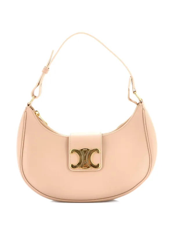 Celine Pre-owned Ava Triomphe Bag Leather Shoulder Bag in Neutrals
