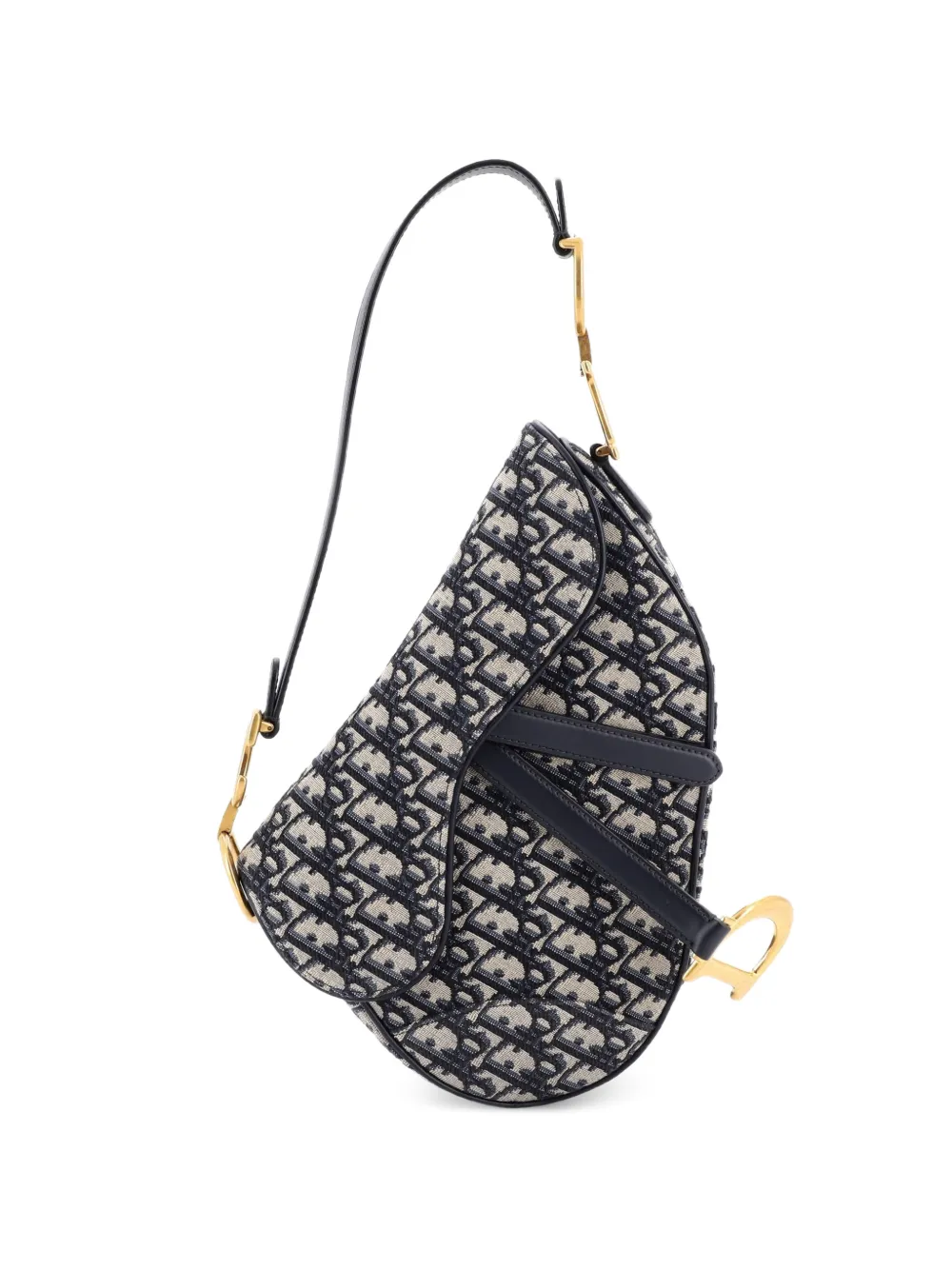 Christian Dior Pre-Owned Saddle Handbag with Strap Oblique Canvas Medium shoulder bag - Nero