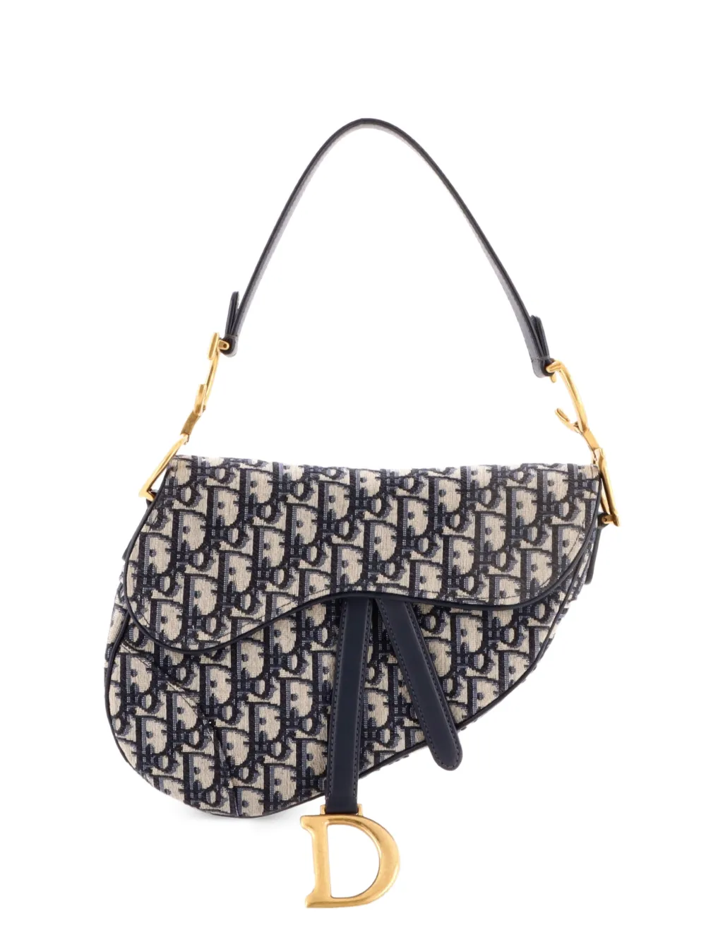 Christian Dior Pre-Owned Saddle Handbag Oblique Canvas Medium shoulder bag - Blu