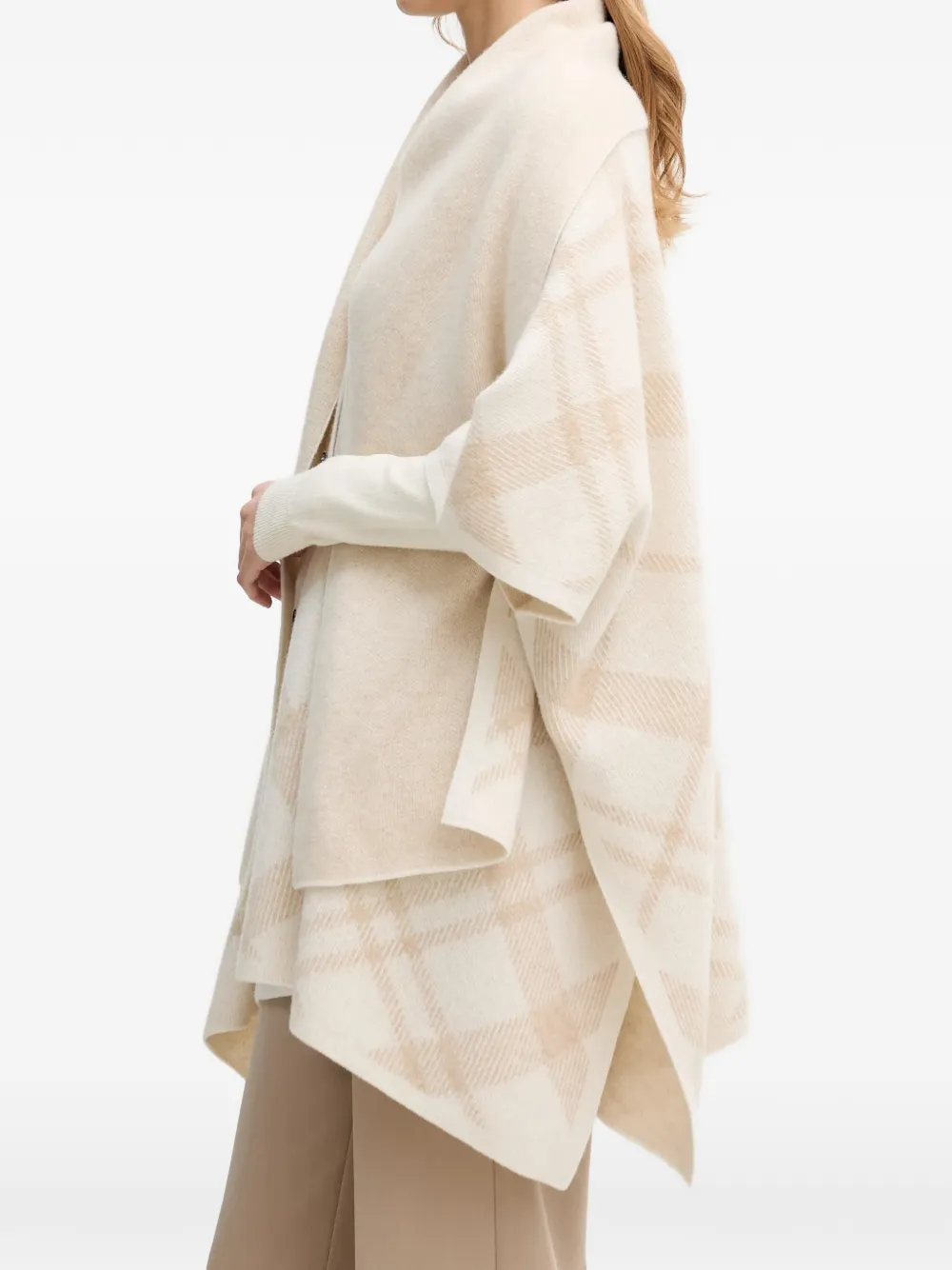  Barbour Vienna Plaid Button Cape - Neutrals 