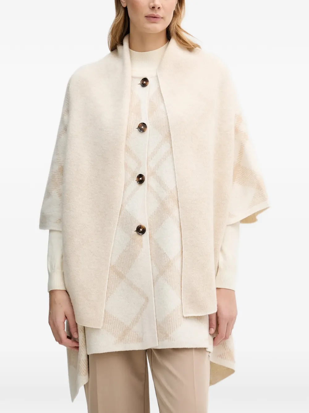 Barbour Vienna plaid button cape - Nude