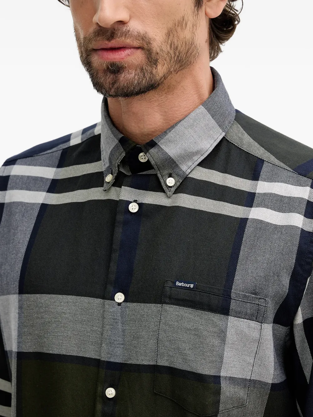 Barbour Dunoon geruit overhemd met zak Groen