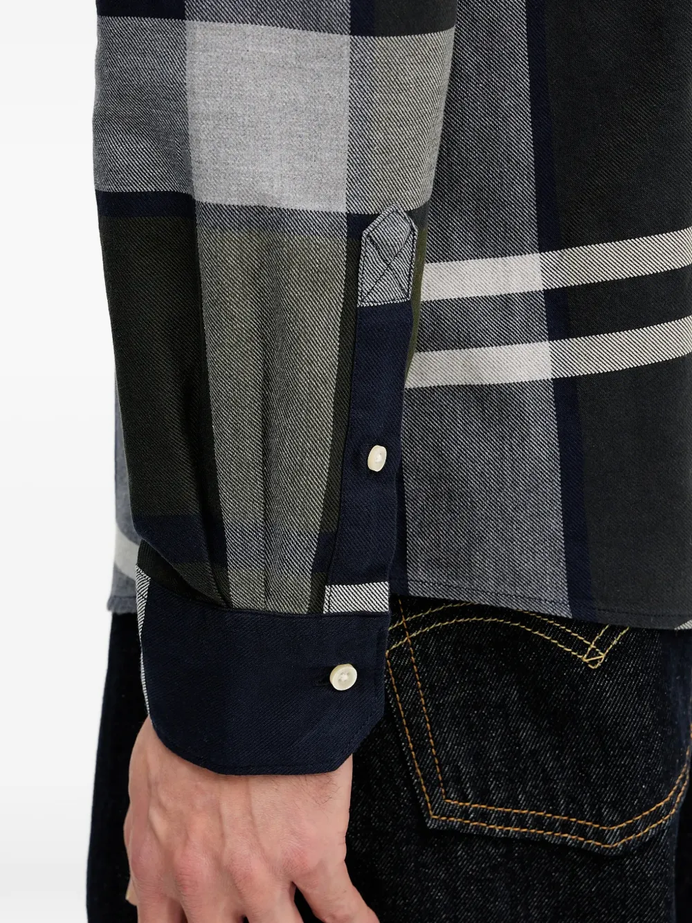 Barbour Dunoon geruit overhemd met zak Groen